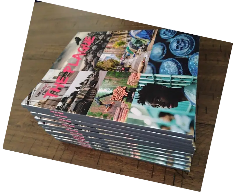 Printed copies of The Plague
